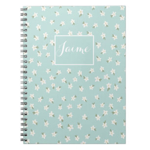 Custom blue floral notebook