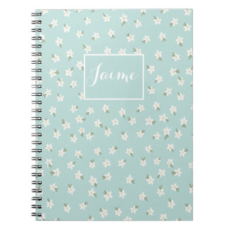 Custom blue floral notebook 