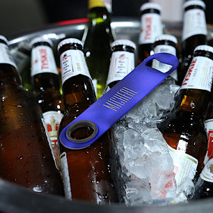 Custom Blue Foil Speed Bottle Opener