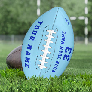 Custom Blue Football with Name Number Team Name American Football