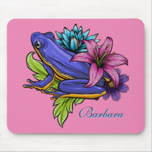 Custom Blue Frog  Mouse Mat