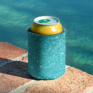 Custom Blue Glitter Can Cooler