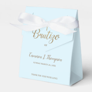 Custom Blue gold cross Bautizo Thank you baptism Favour Box