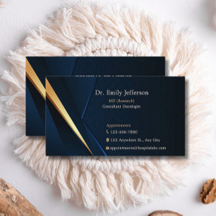 Custom Blue Gold Modern Minimalist Professional Business Card
