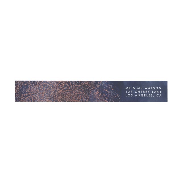 Custom Blue Gold Sparkle Christmas Address Label (Individual)