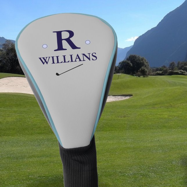 Custom Blue Golfer's Monogram  Golf Head Cover (Creator Uploaded)