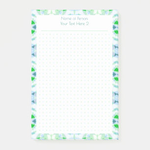Custom Blue Green Dot Grid Student Gift Planner Post-it Notes
