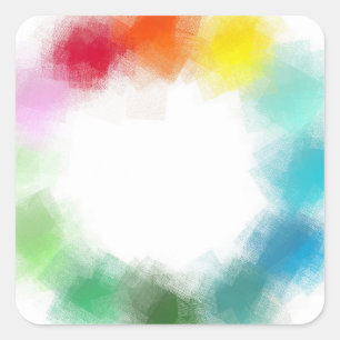 Custom Blue Green Pink Red Yellow Orange Colourful Square Sticker
