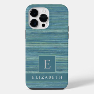 Custom Blue Grey Marble Stripes iPhone 14 Pro Max Case