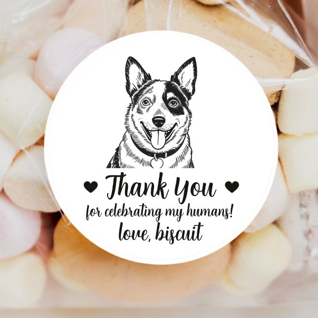 Custom Blue Heeler Dog Wedding Favour Stickers (Creator Uploaded)