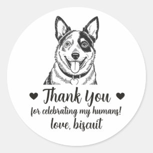 Custom Blue Heeler Dog Wedding Favour Stickers