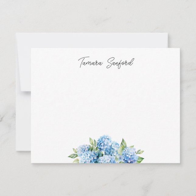Custom Blue Hydrangea Card (Front)