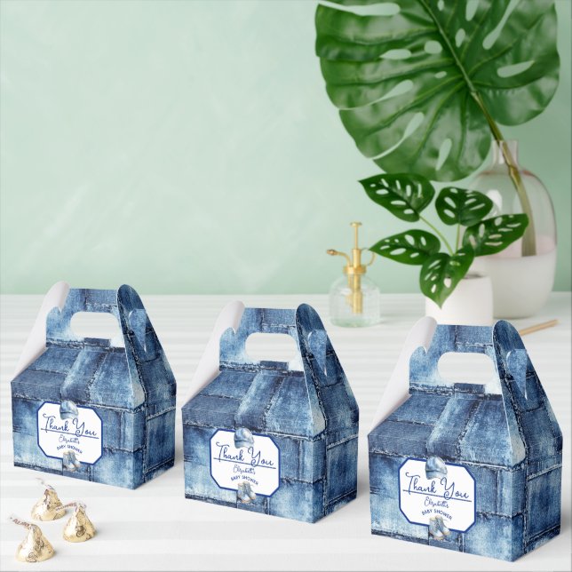Custom Blue Jean Baby Denim Themed Baby Shower Favour Box (Multiple)