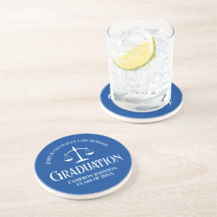 Custom Blue Law School Graduate Keepsake Coaster