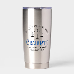 Custom Blue Law School Graduation Commemorative Insulated Tumbler