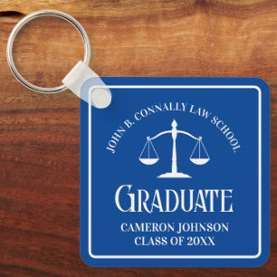 Custom Blue Law School Graduation Keepsake Key Ring