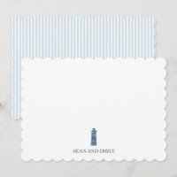 Custom Blue Lighthouse Watercolor Logo Nautical
