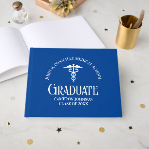 Custom Blue Medical School Graduation Party Guest Book