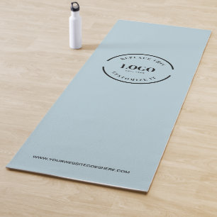 Custom Blue Minimal Business Logo Website Yoga Mat