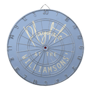 Custom Blue Minimalist Beige Cream Playdate Funny Dartboard