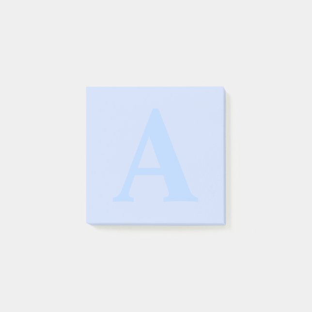 Custom Blue Monogram Letter Notepad (Front)