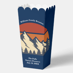 Custom Blue Mountain Family Reunion Party Popcorn Favour Box