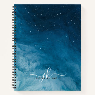 Custom Blue Night Sky Notebook with Stars