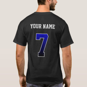 Custom Blue Number 7 Personalised  T-Shirt