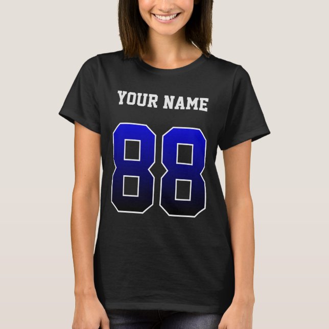 Custom Blue Number 88 Personalized T Shirt  (Front)