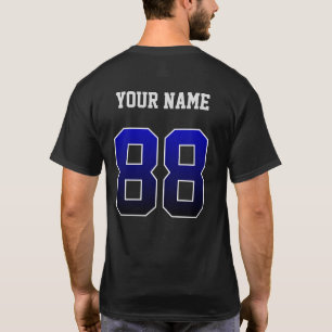 Custom Blue Number 88 Personalized  T-Shirt