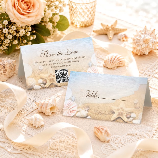 Custom Blue Ocean Tropical Beach Wedding Place Card (Creator Uploaded)