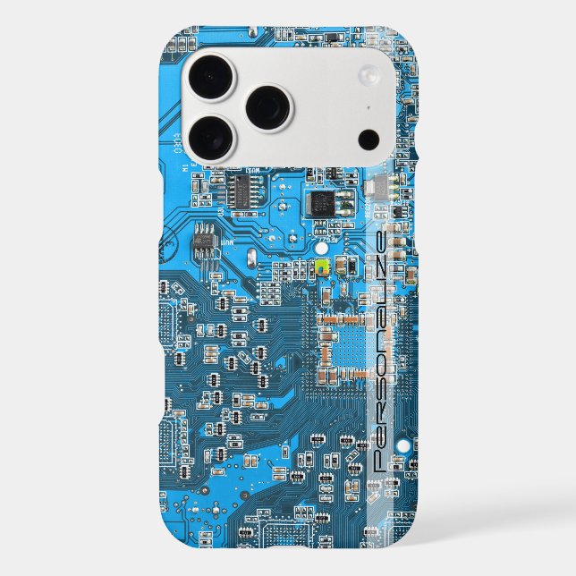 Custom Blue PCB Circuit Board for IT Pros (Back)