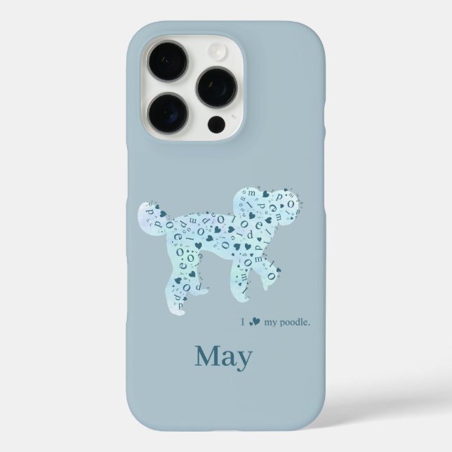 Custom Blue Poodle | Personalised Dog Mum Gift Case-Mate iPhone Case (Back)