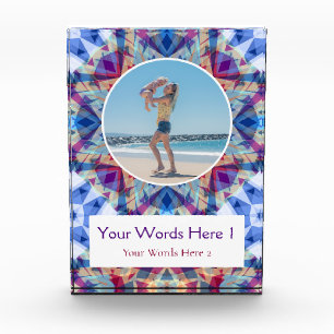 Custom Blue Purple Star Mother’s Day Mom Mama Gift Photo Block