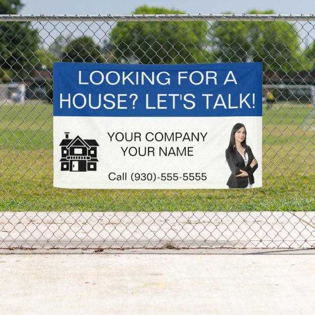 Custom Blue Realtor Real Estate Logo Marketing Banner (Insitu)