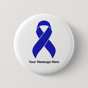 Custom Blue Ribbon Colon Cancer Awareness 6 Cm Round Badge