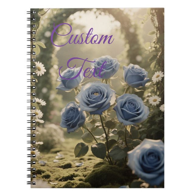 Custom Blue Rose Love – Timeless Floral  Notebook (Front)