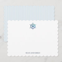 Custom Blue Sailboat Steering Logo Nautical