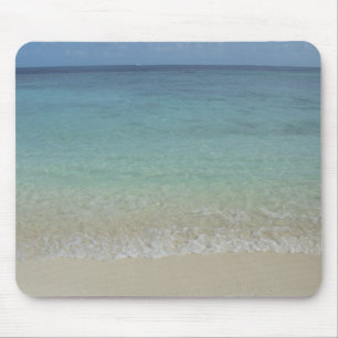 Custom Blue Sea Sky White Clouds Sand Template Mouse Mat