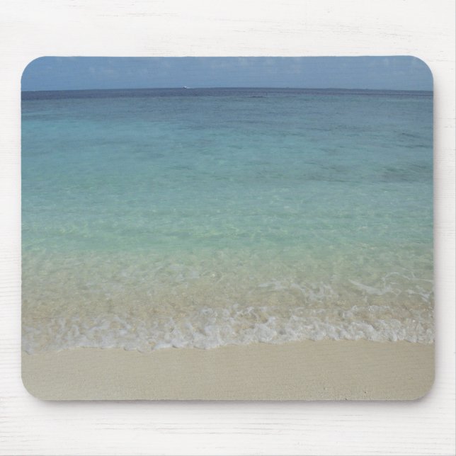 Custom Blue Sea Sky White Clouds Sand Template Mouse Mat (Front)