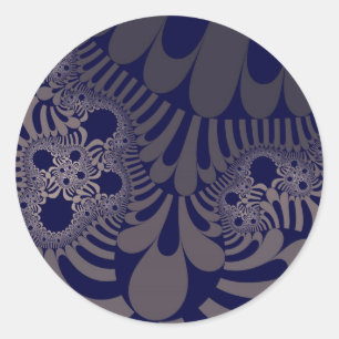Custom Blue Silver Mod Large Round Stickers