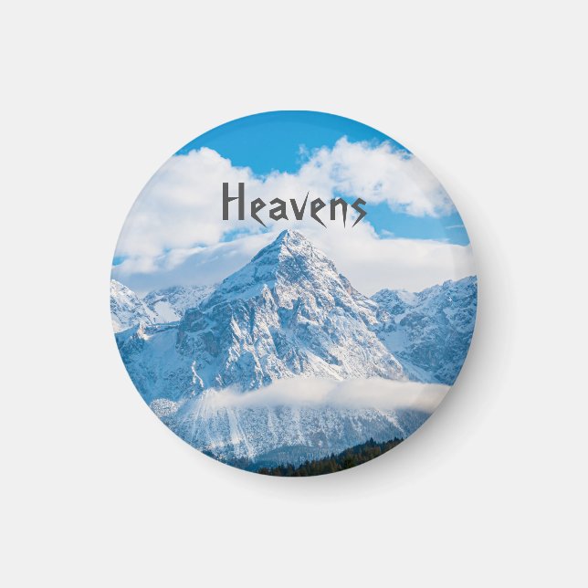 Custom Blue Sky image with Heavens text name Magnet (Front)