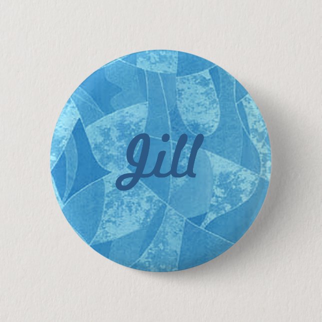 Custom Blue Stain Glass Button (Front)