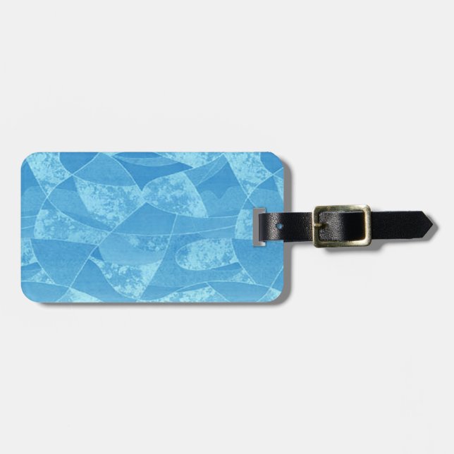 Custom Blue Stain Glass Luggage Tag (Front Horizontal)