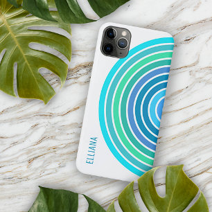 Custom Blue Turquoise Green Violet White Stripes