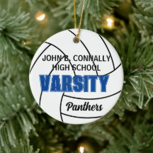 Custom Blue Varsity Volleyball Photo Christmas