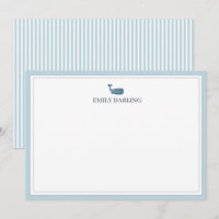 Custom Blue Whale Logo Nautical Stationary