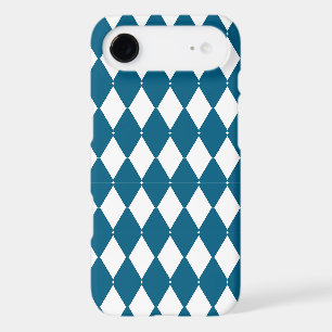 Custom Blue & White Harlequin Diamond Phone Case