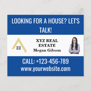 Custom Blue White Real Estate Logo Promotional Flyer