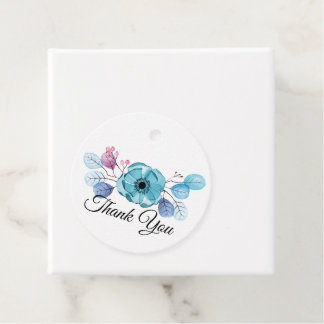 Custom Blue X-Ray Flower Thank You Favour Tags